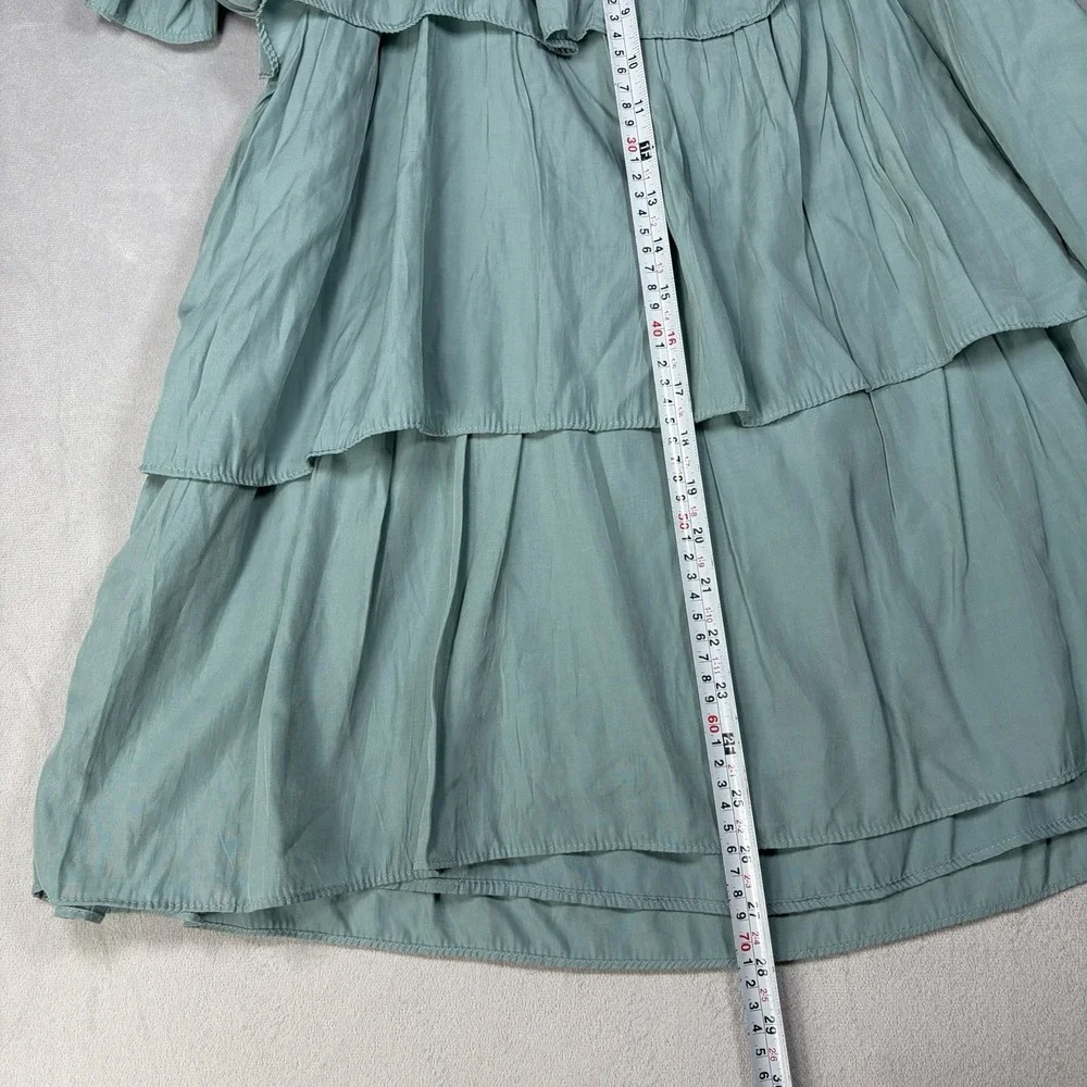 Mustard Seed Dress Women's Size Small Green Flowy Tunic/Mini Dress Babydoll